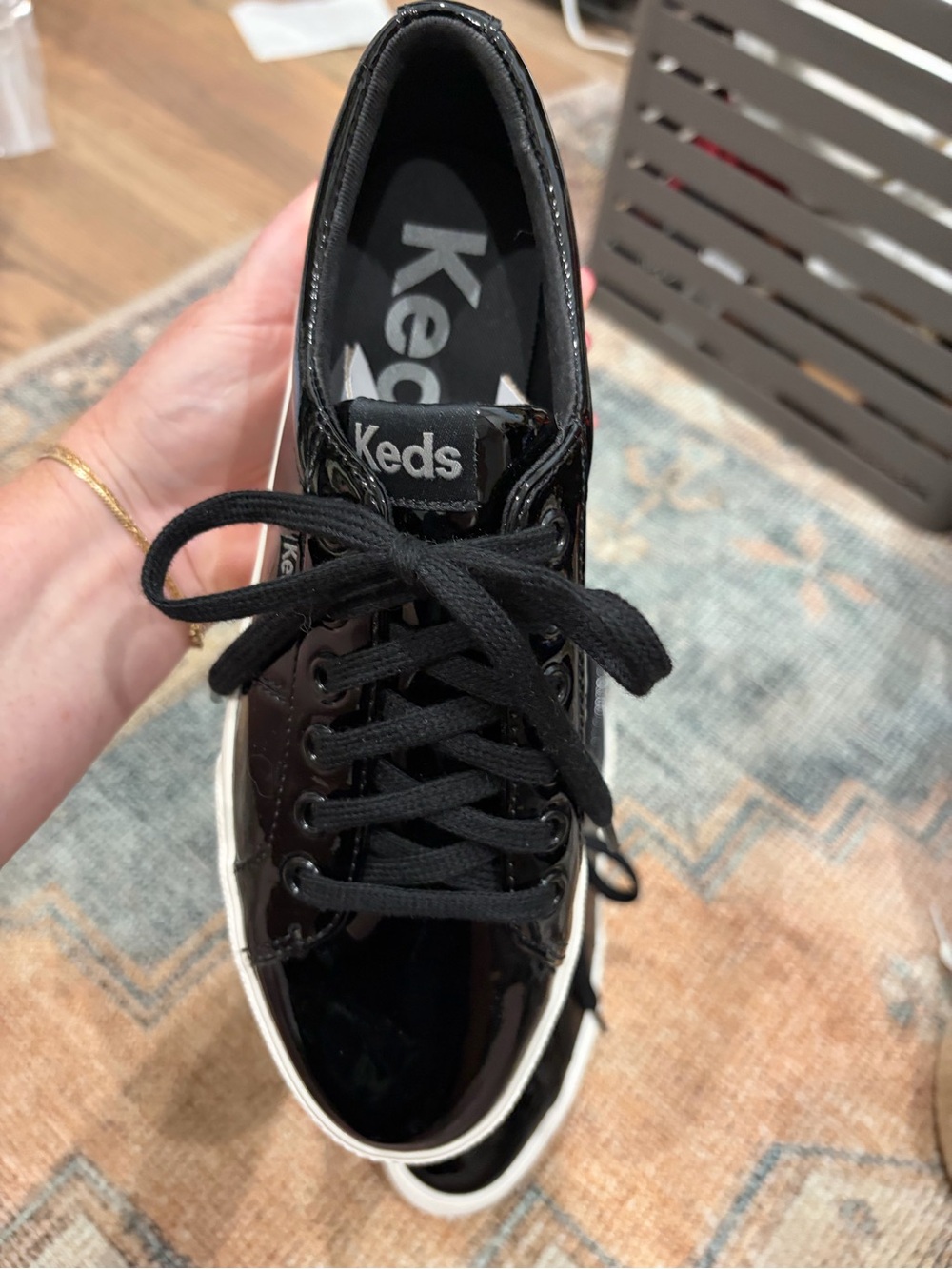 Keds Women's Jump Kick Duo Black Patent Platform Sneaker. Brand New W/O Box - Picture 8 of 11